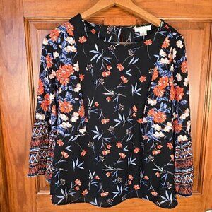 Like NEW Finn & Grace Bohemian Blouse 3/4 Sleeves Size XS